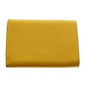 Balenciaga Yellow Paper Case Leather Card Wallet Compact